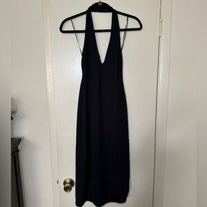 Hello Molly black halter midi dress